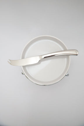 Rechaud p/ Queijo Brie Cerâmica c/ Faca de Aço Inox