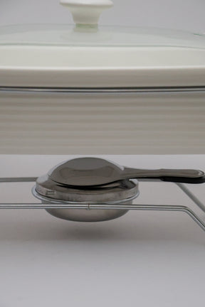 Rechaud 2,8L Retangular Cerâmica com Queimador e Tampa de Vidro