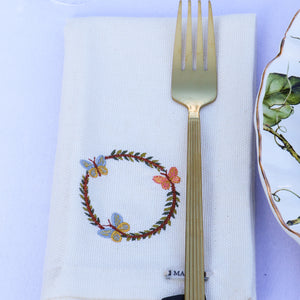 Guardanapo Linhão Off White Bordado Garden, Mameg