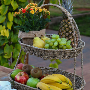 Cesta Dupla de Fibra Natural com Alça, Copa&Cia