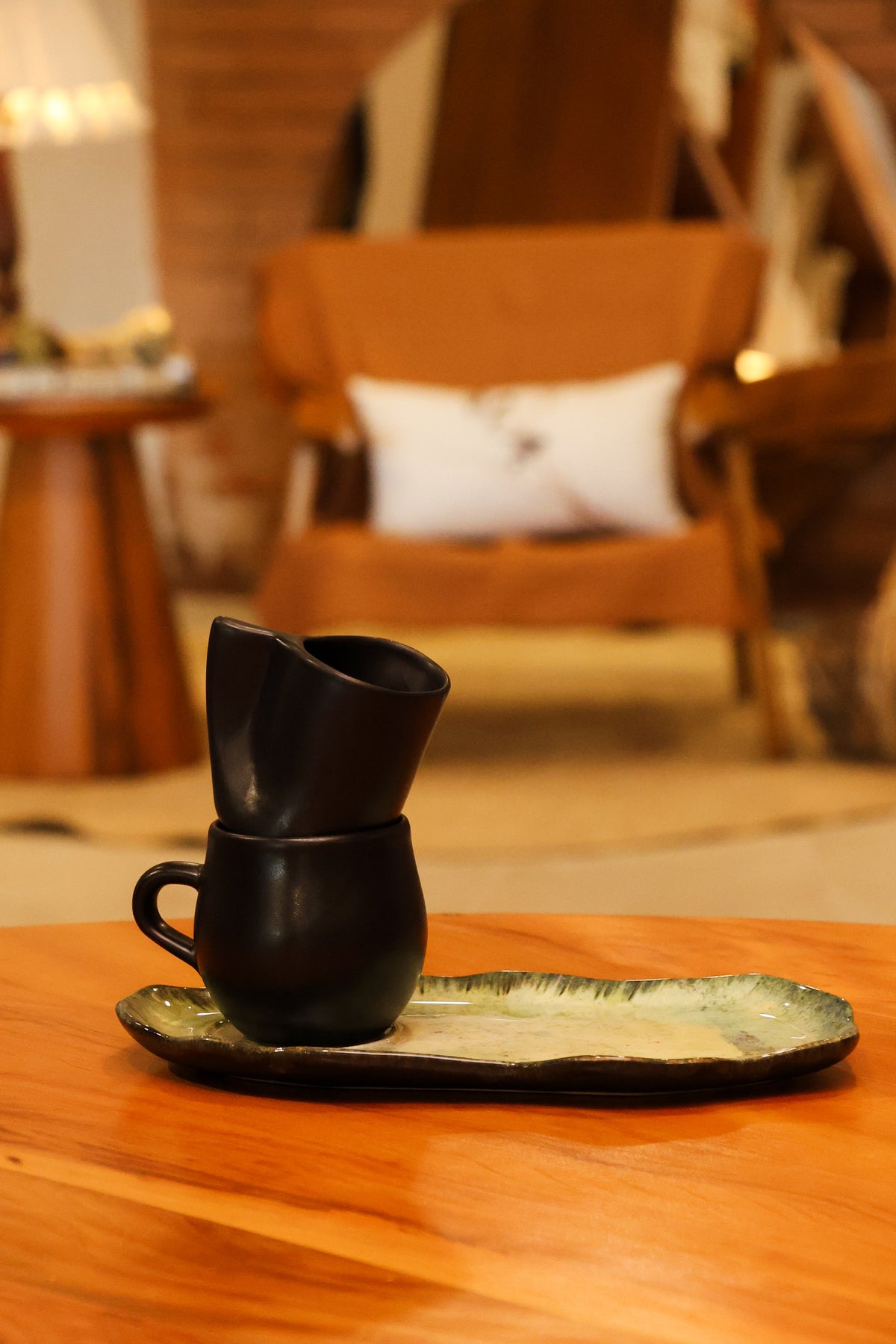 Jogo de Lanche Oreon Green com Xícara Orgânica Scalla