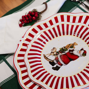 Jogo 6 Pratos de Sobremesa com Filete Christmas Charm, Scalla