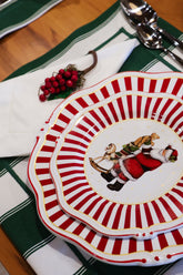 Jogo 6 Pratos de Sobremesa com Filete Christmas Charm, Scalla