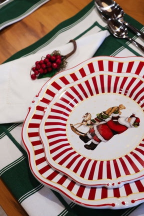 Jogo 6 Pratos de Sobremesa com Filete Christmas Charm, Scalla