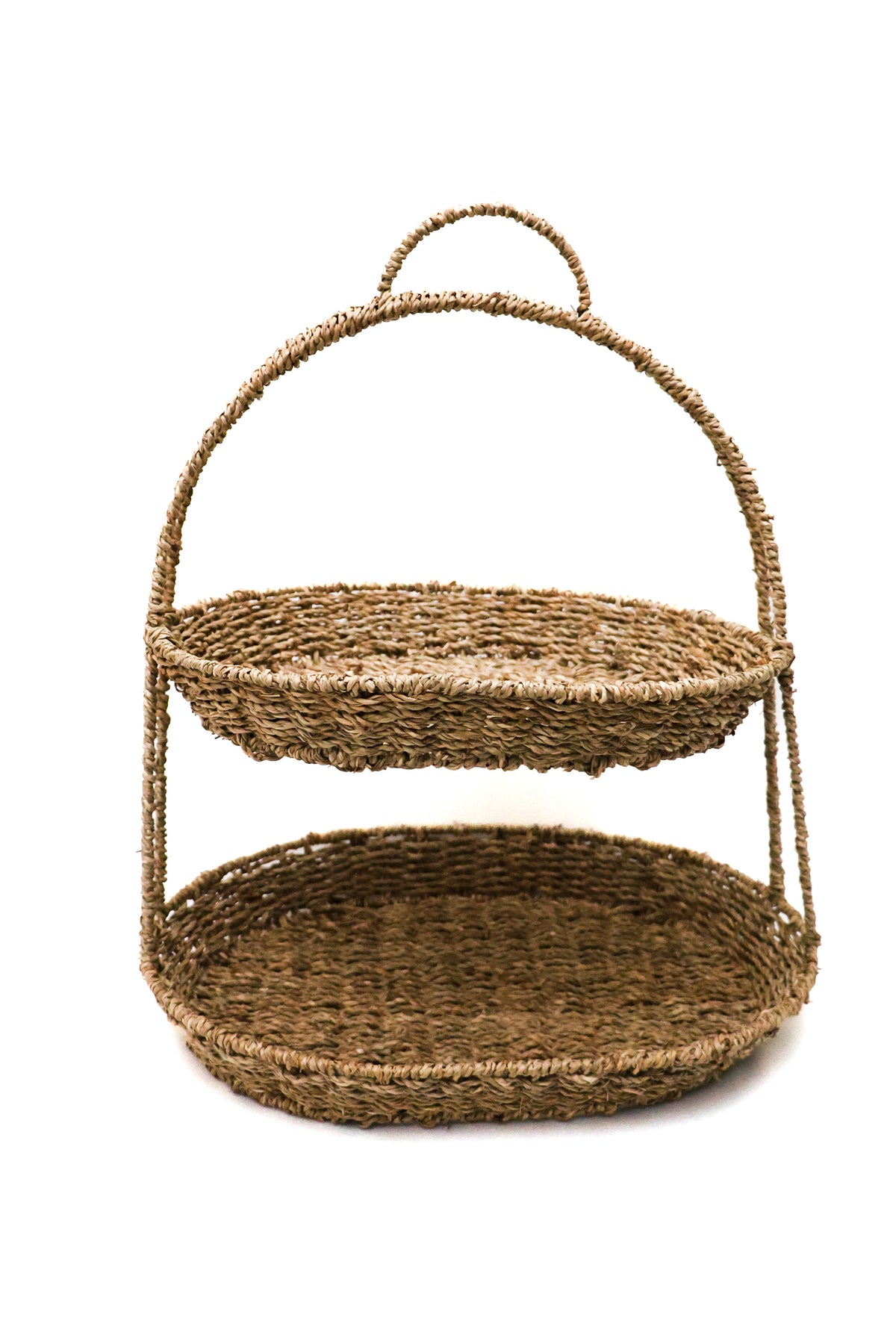 Cesta Dupla de Fibra Natural com Alça, Copa&Cia