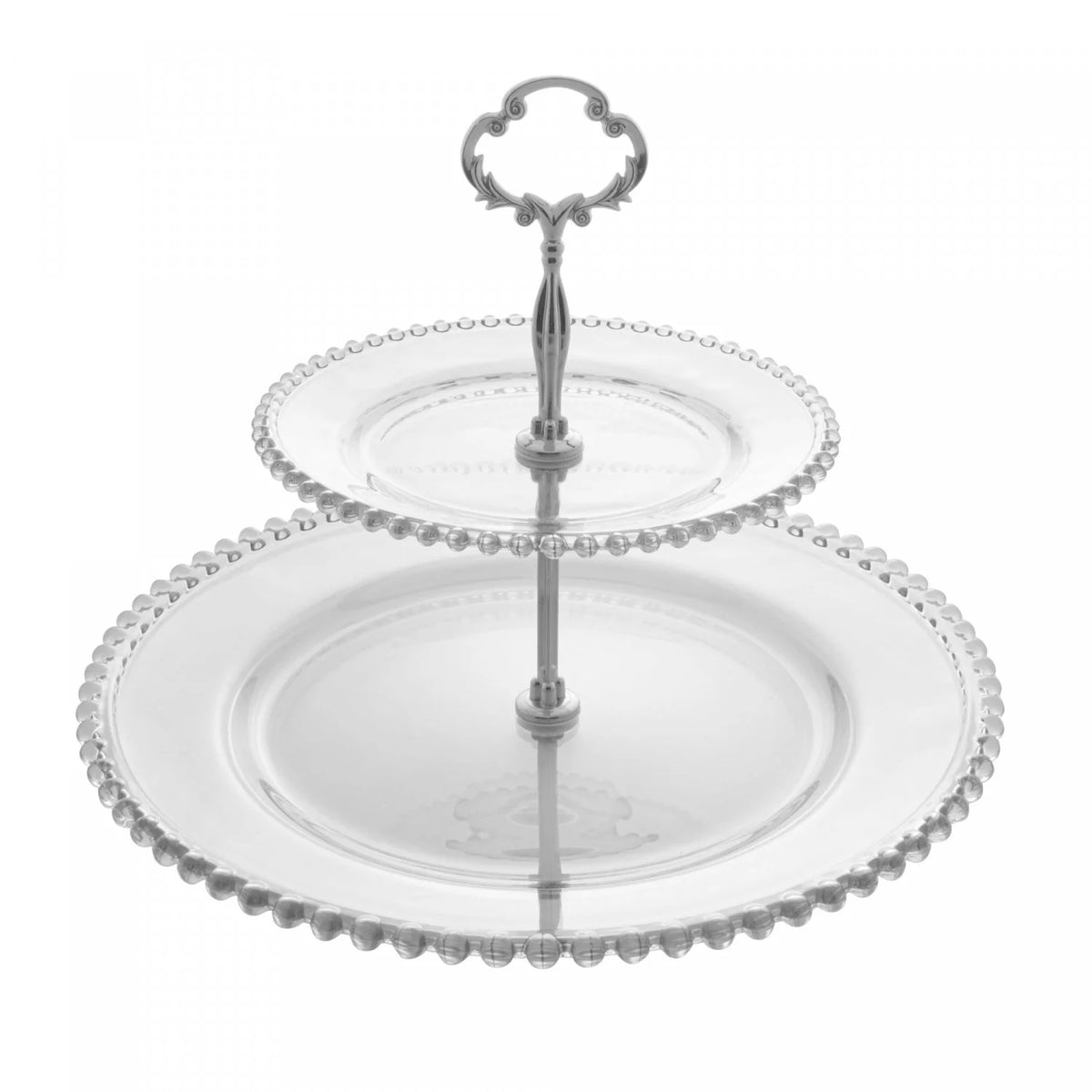 Prato Duplo em Cristal para Doces Pearl Wolff