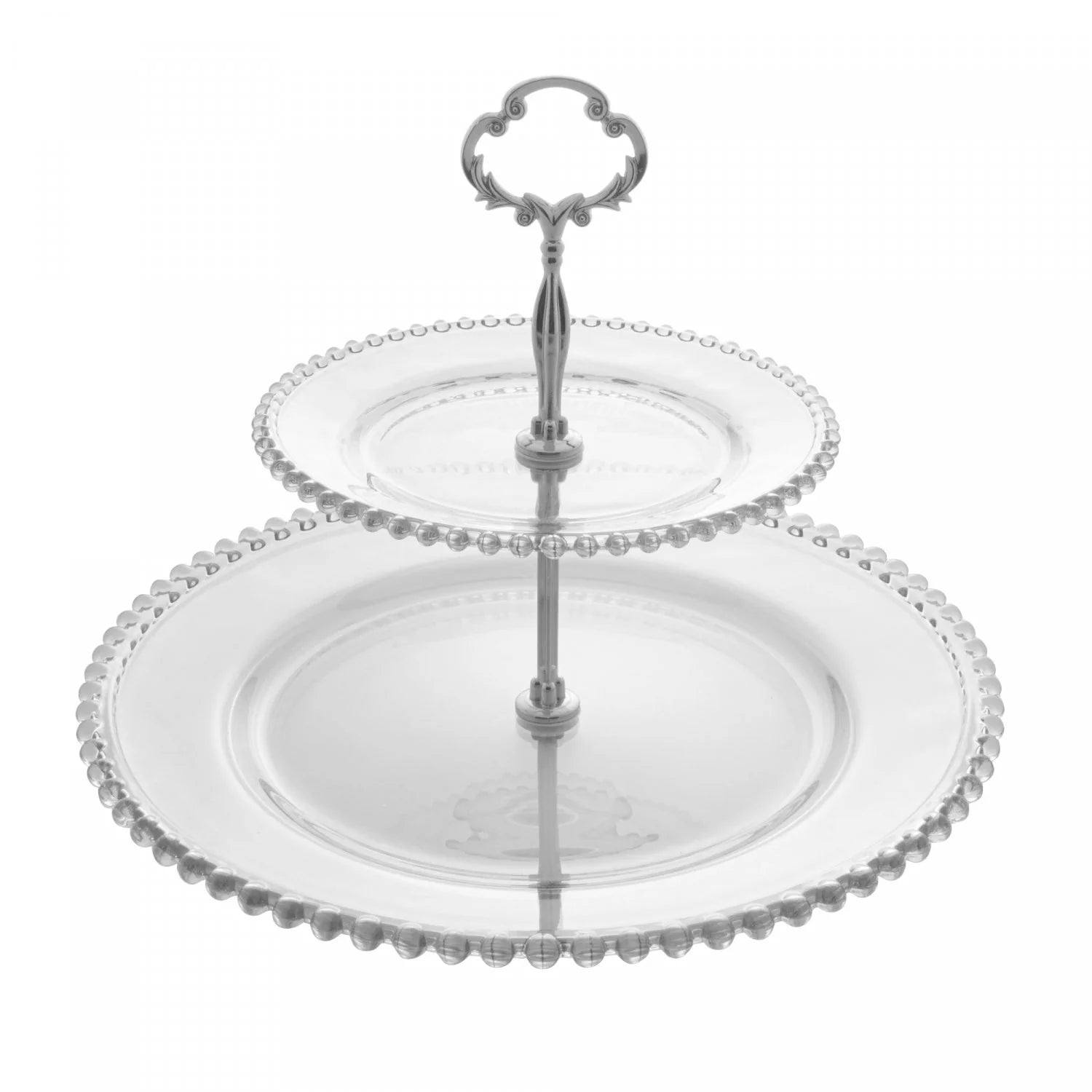Prato Duplo em Cristal para Doces Pearl Wolff