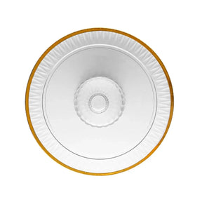 Prato para Bolo em Cristal com Pé e Fio de Ouro Radial Lyor