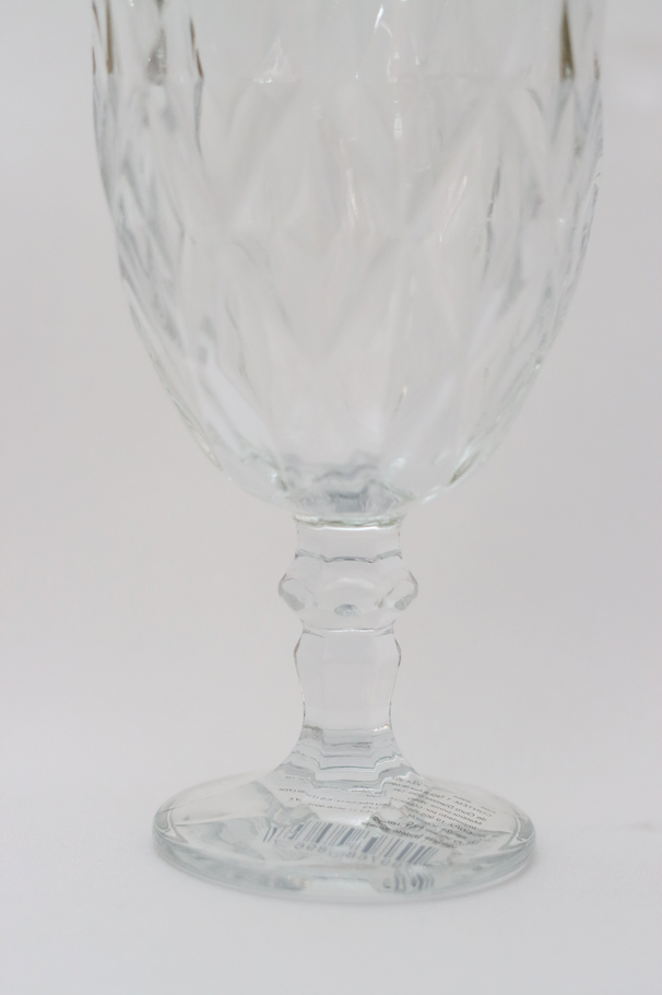 Taça de Vidro p/ água Diamond com fio de Ouro 360ml Lyor