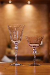 Taça de Vidro Coupe Califórnia 180ml - Rosa e Cinza