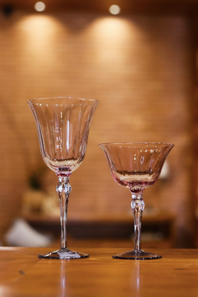 Taça de Vidro Coupe Califórnia 180ml - Rosa e Cinza