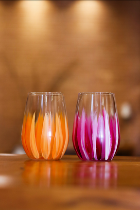 Copos de Cristal Pincelados à Mão