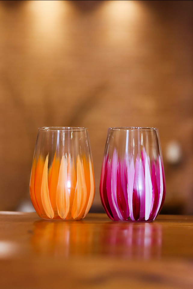 Copos de Cristal Pincelados à Mão