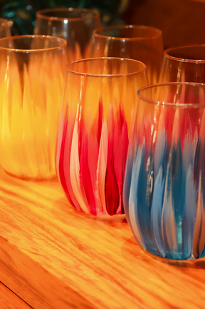 Copos de Cristal Pincelados à Mão