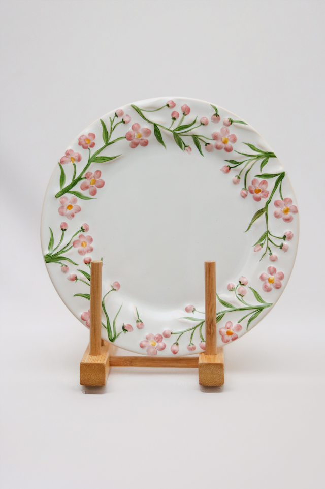 Prato Sobremesa Paris Relevo Rosa Luiz Salvador