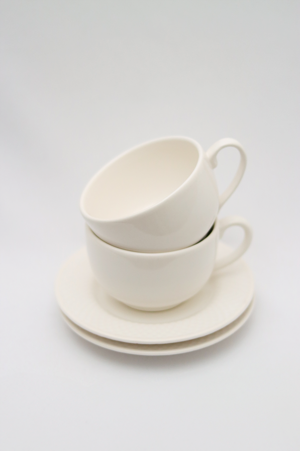 Xícara de Chá C/ Pires Split White Plus Alleanza