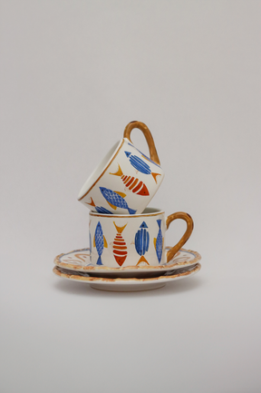 Xícara de Chá c/ Pires Sardine Maison Blanche