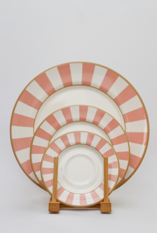 Prato Sobremesa Strip Rosa Plus Alleanza