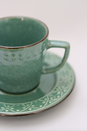 Xícara de Chá C/ Pires Malaquita Oxford