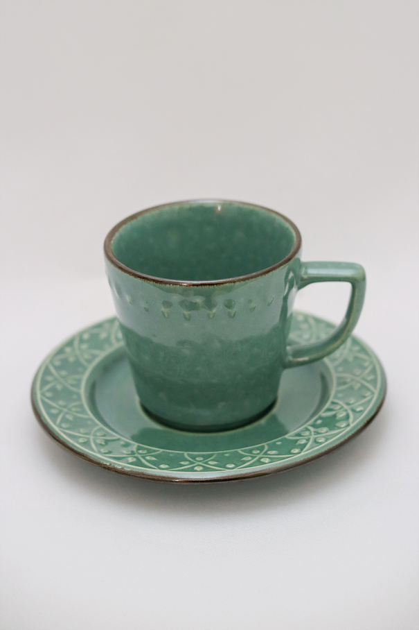 Xícara de Chá C/ Pires Malaquita Oxford