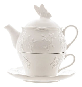 Conjunto de 3 Peças para Chá em Porcelana Butterfly Lyor