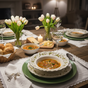 Jogo 6 Pratos Fundos Dolce Fiore, Maison Blanche