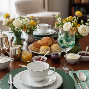 Jogo 6 Xícaras de Chá c/ Pires Diamond, Oxford