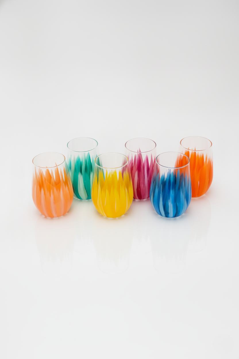 Copos de Cristal Pincelados à Mão