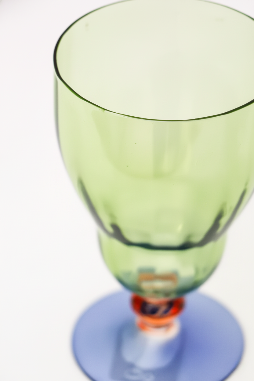 Taça de Vidro p/ Água Flórida 270ml - Verde, Laranja e Roxo