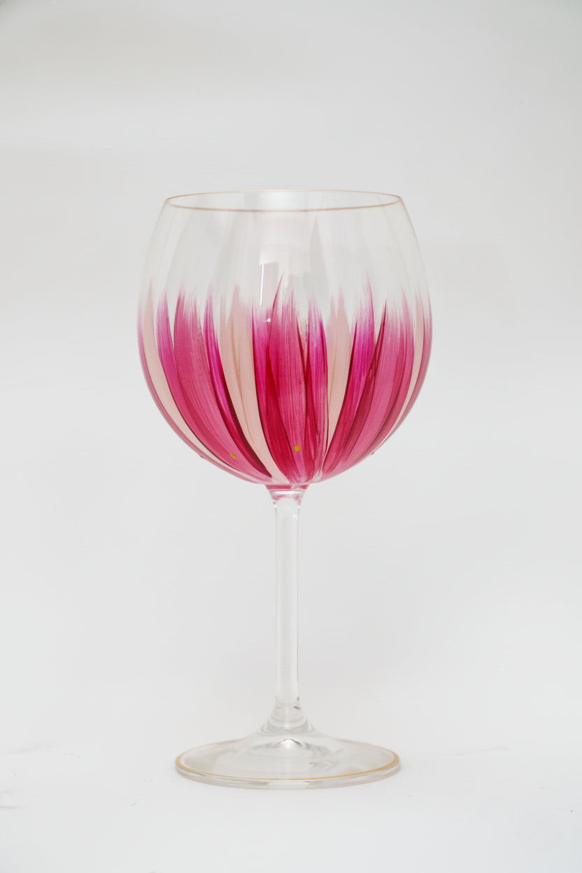 Taça de Cristal de Titânio 570ml Pintada à Mão