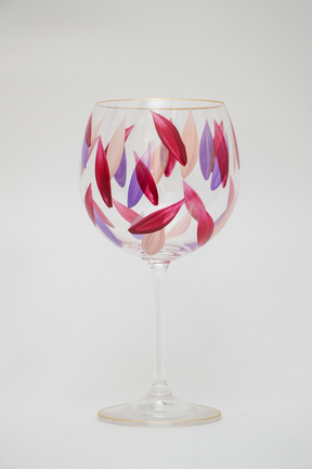 Taça de Cristal de Titânio 570ml Pintada à Mão