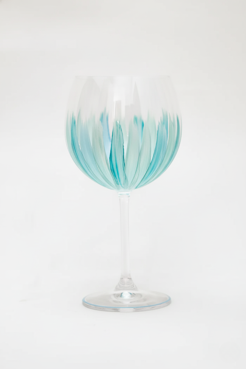 Taça de Cristal de Titânio 570ml Pintada à Mão