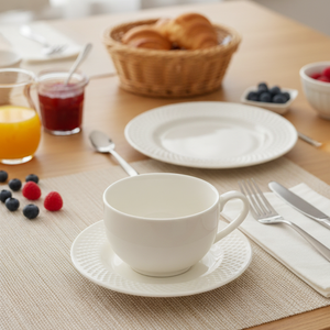 Jogo 6 Xícaras de Chá c/ Pires Split White Plus, Alleanza