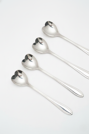 Conjunto 4 Colheres Aço Inox Heart Prata, Wolff
