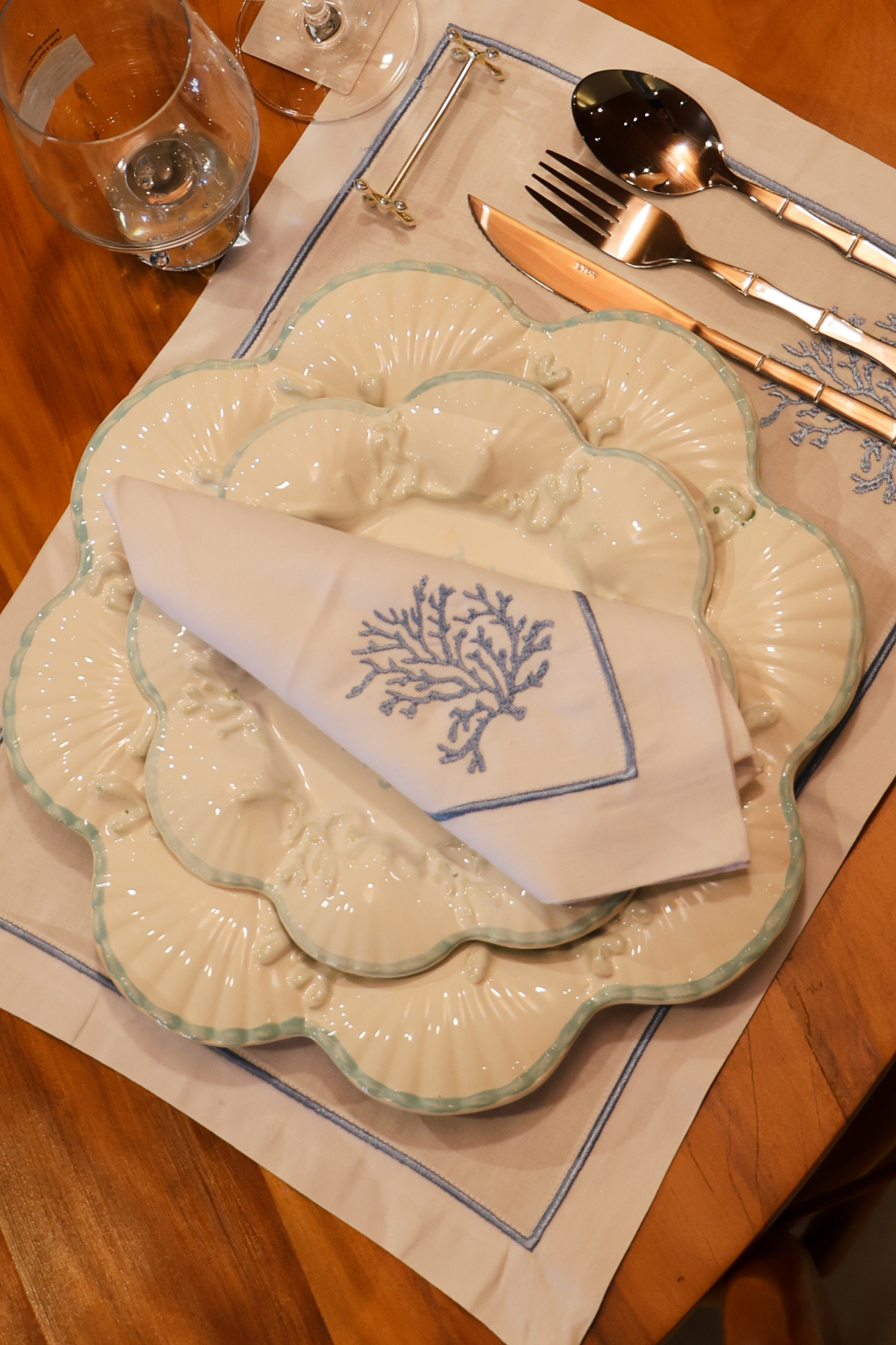 Guardanapo Algodão Coral Azul