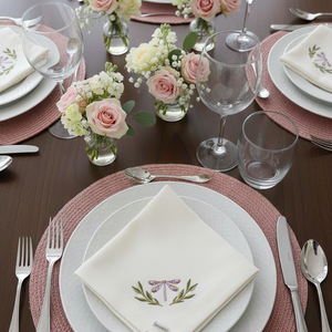 Guardanapo Linhão Off White Bordado Libélula, Mameg