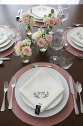 Guardanapo Linhão Off White Bordado Libélula, Mameg