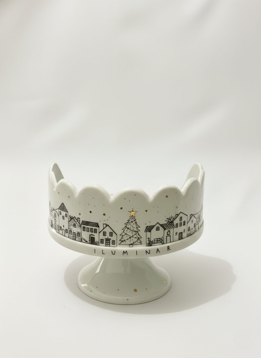 Porta Panetone Cúpula Aberta Com Base Iluminar