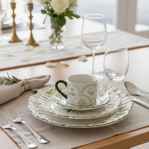 Jogo 6 Xícaras de Chá c/ Pires Dolce Fiore, Maison Blanche