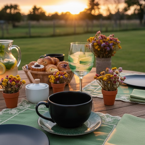 Jogo 6 Xícaras de Chá c/ Pires Coupe Tunísia, Alleanza