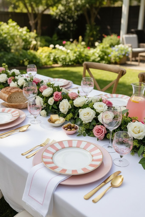 Jogo 6 Pratos Rasos Strip Rosa Plus, Alleanza