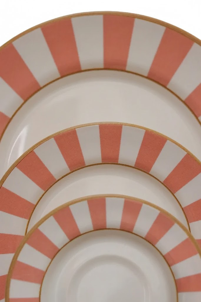 Jogo 6 Pratos de Sobremesa Strip Rosa Plus, Alleanza