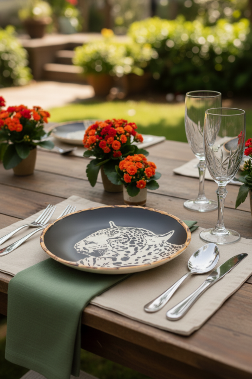 Jogo 6 Pratos Rasos Animais, Maison Blanche