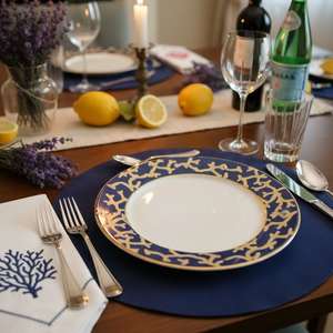 Jogo 6 Pratos Rasos Coral Blue, Scalla