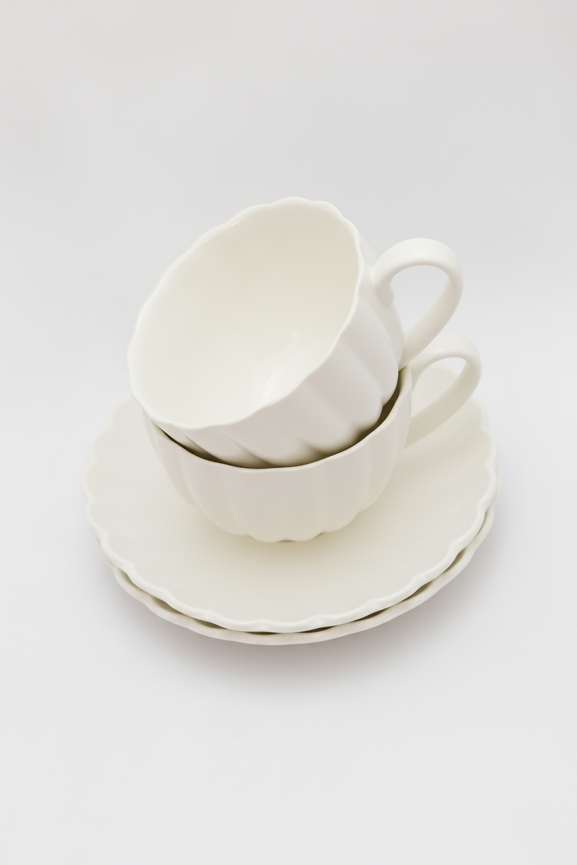 Jogo 2 Xícaras de Café com Pires Pétalas, Wolff