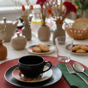 Jogo 6 Xícaras de Chá c/ Pires Atlântica Acetinado Plus, Alleanza