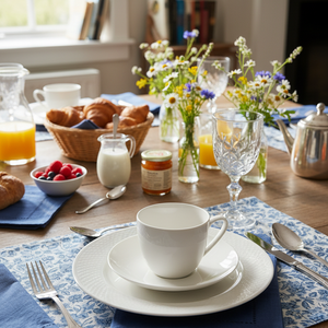 Xícara De Chá c/ Pires Clean Porcelana, Lyor