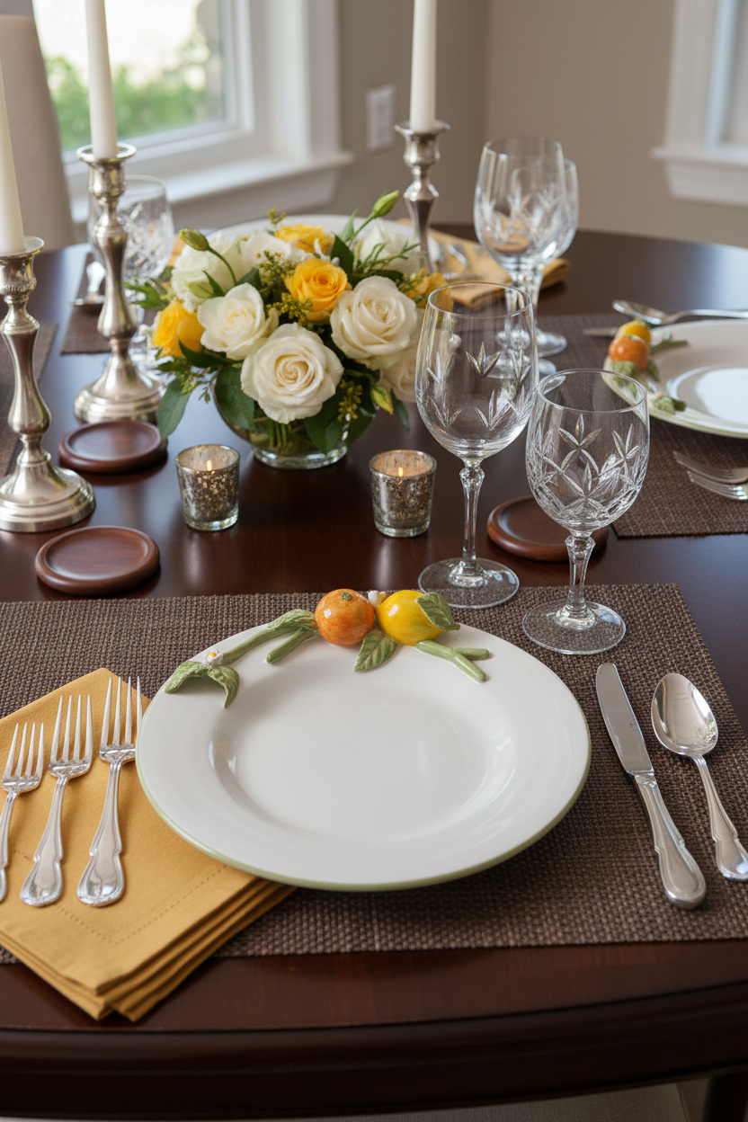 Prato Raso Ornamental Médio Laranja C/ Limão Relevo, Luiz Salvador