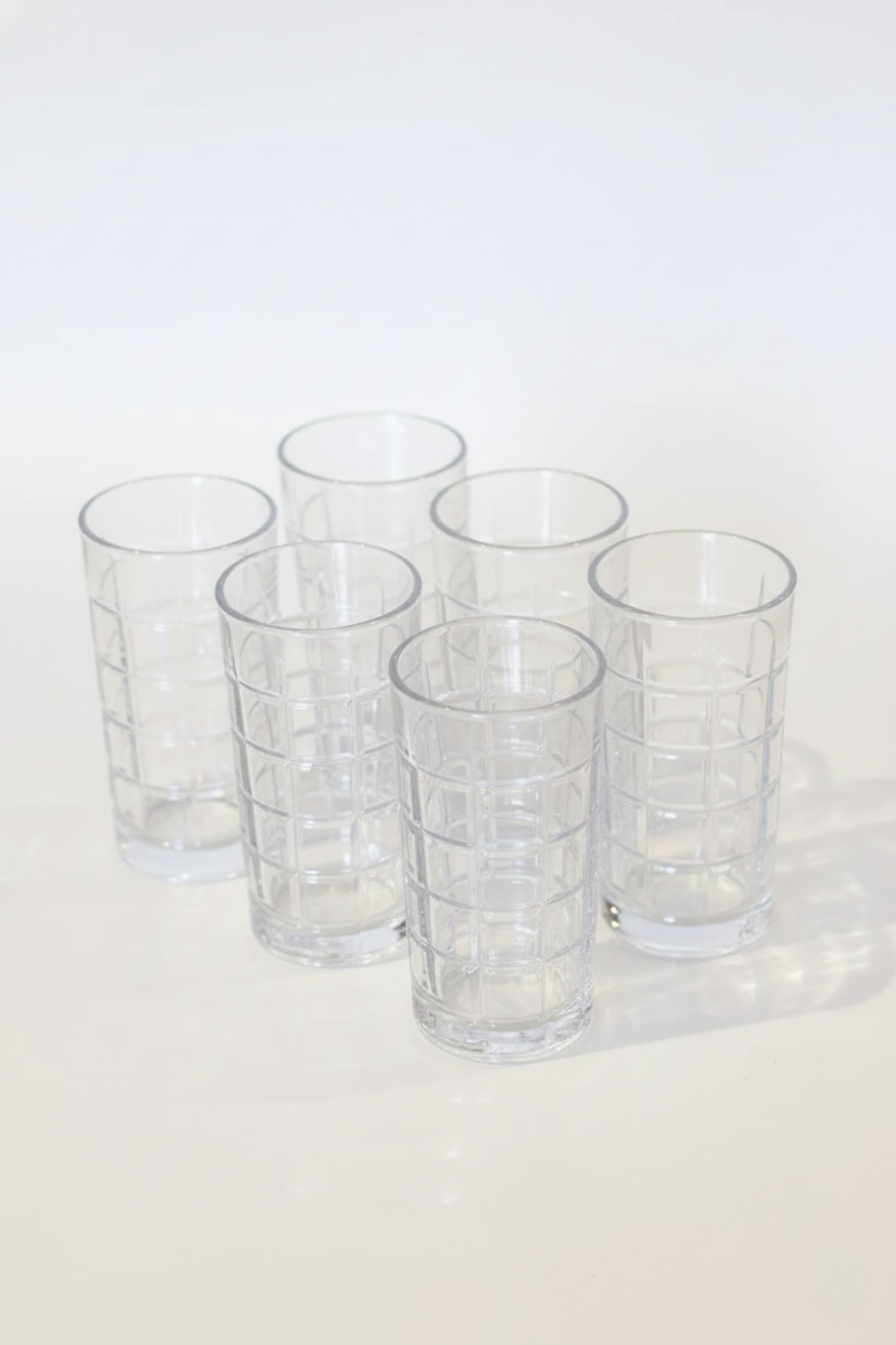 Jogo 6 Copos Alto de Cristal Square 360ml, Lyor