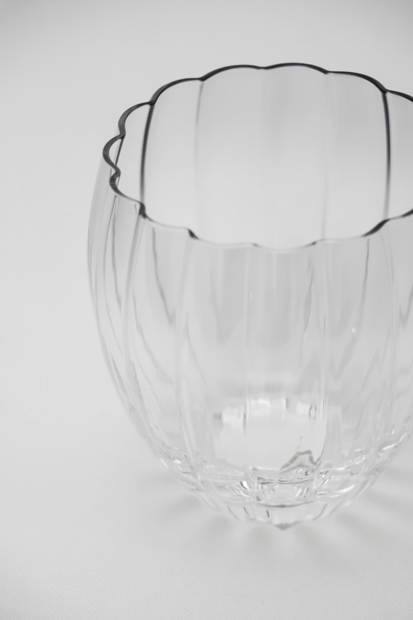 Copo de Vidro Belga Transparente e Cinza 400ml